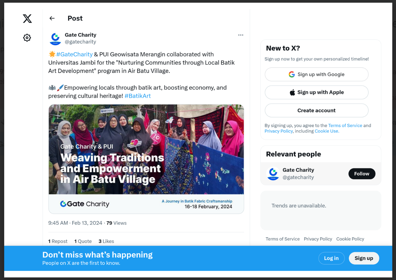 Gambar Kegiatan Pelatihan Membatik Desa Air Batu